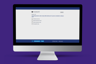 What happens during the theory test?